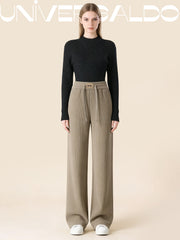 Панталони с Висока Талия, Широк Крой и Прав Силует