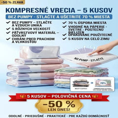 👕📦【5 kusov 23€】Kompresné vrecká na uloženie oblečenia, nevyžadujú vákuum, zosilnená konštrukcia.