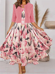 🍁🍂【Рокля + Яке】Комплект рокля с щампа