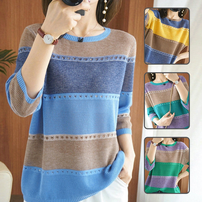 【S-3XL】Нови модни продукти] Ажурен плетен пуловер, без мъх, без избледняване.