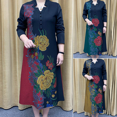 🔥🔥【M-4XL】 Нова рокля, свободни дълги ръкави, модерни принтове