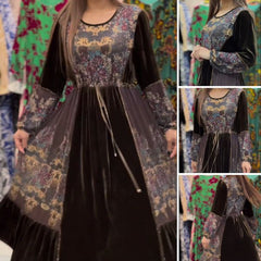 【❤️‍🔥45% ОТСТЪПКА】🔥🥰 Нова есенно/зимна дантелена кадифена рокля