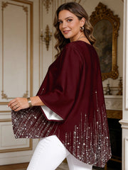 Тениска с Градиентен Принт и Кръгла Яка