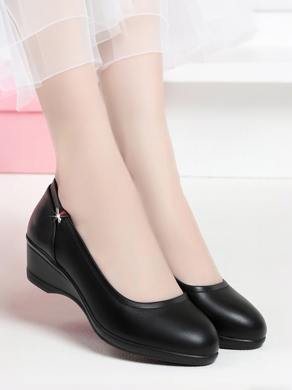 Обувки С Среден Ток, Плоски, Против Хлъзгане, Меки