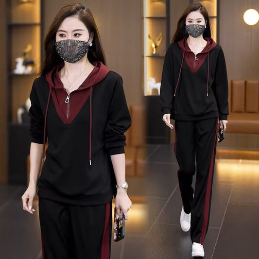 🔥【L-5XL】Модерен и стилен комплект с качулка (суитър + панталони)