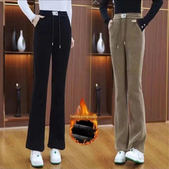 🔥Дамски есенно-зимни топли, дебели, ежедневни разкроени панталони с висока талия