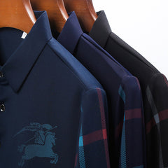 【M-3XL】Мъжка бизнес ежедневна поло риза с дълъг ръкав