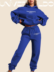 Комплект с Качулка и Принт с Букви