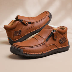 нови мъжки ръчно изработени ежедневни кожени обувки за дейности на открито, модерни, висок клас, дишащи и устойчиви на износване