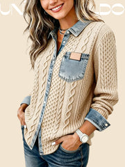 Псевдо-Деним Яке с Плетени Инкрустации
