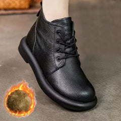 👢 Зимни къси ботуши с гънка, мека кожа и мека подметка