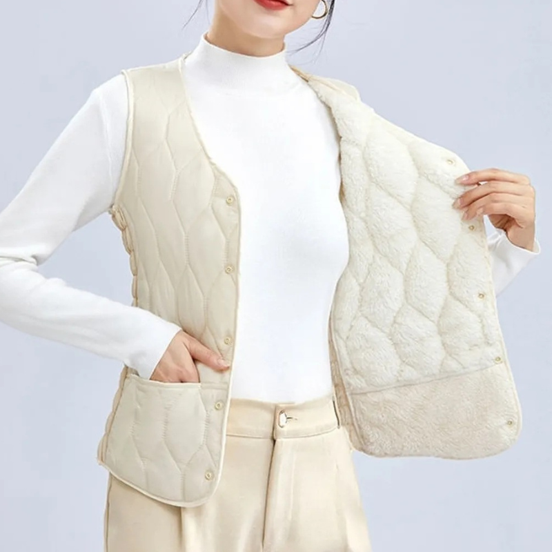 🔥Дамски елек с мека и топла подплата, идеален за зимата, с вътрешна поларена подплата за уютна топлина!