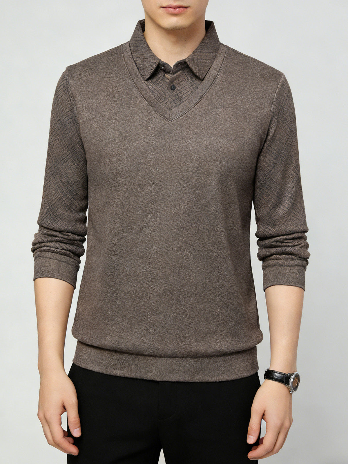 Псевдо-Двуделна Поло Риза с Яке и Подплата