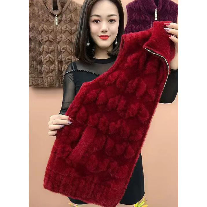 Зимна топла плюшена жилетка