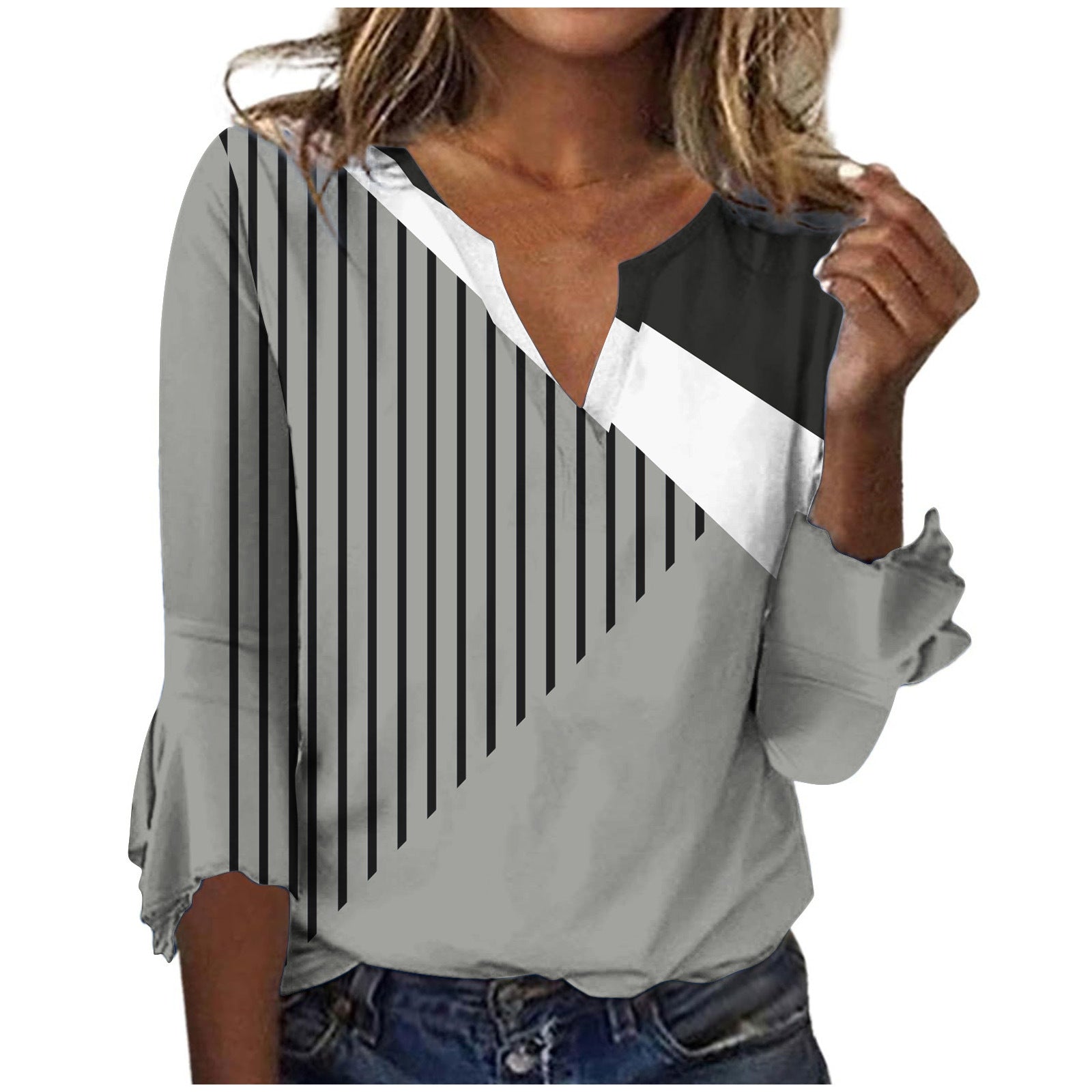 🍂Нов дамски топ с щампа и дълъг ръкав