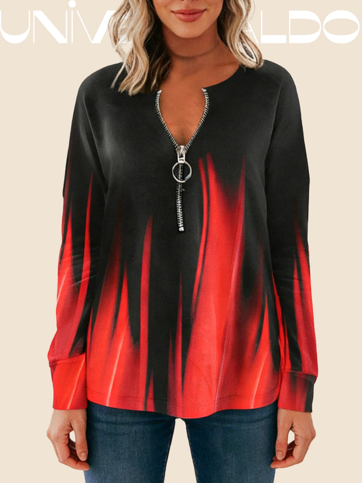 Есенен Суитшърт с V-Яка, Молния и Принт