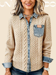 Псевдо-Деним Яке с Плетени Инкрустации