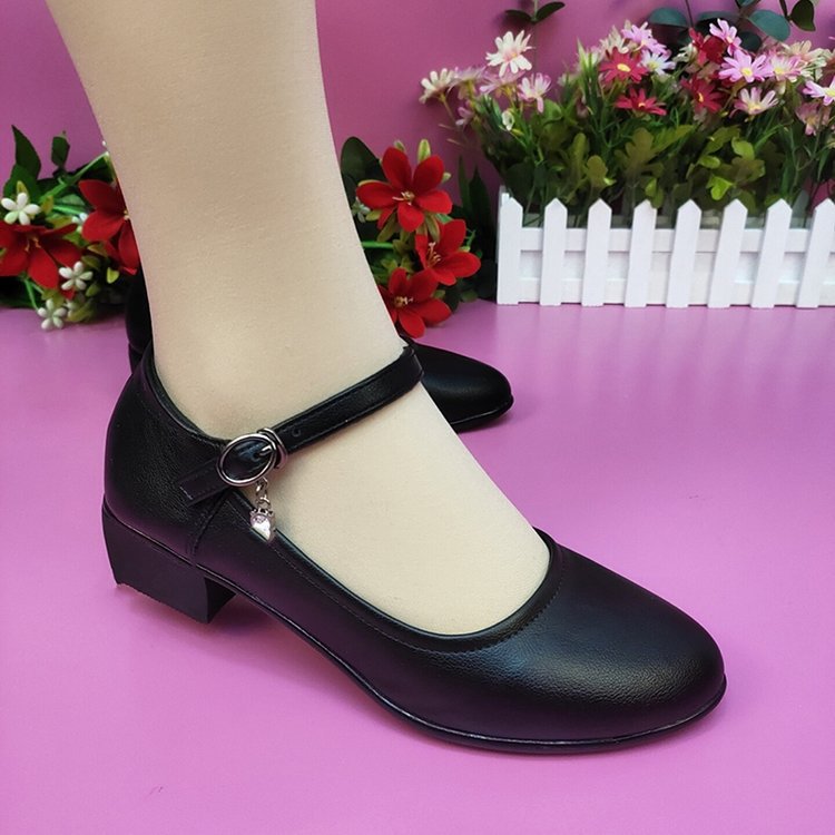 👠【горещи продажби】👠2026 нови кожени обувки с кръгъл ток и дебела подметка