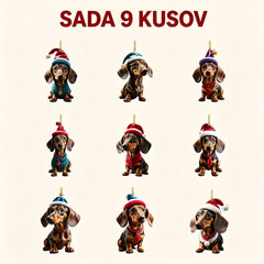 🎄【9-dielna súprava】🐕 Tieto vianočné ozdoby v tvare psov sú naozaj rozkošné.