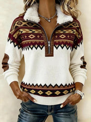 Ограничена във времето изненада: 50% отстъпка!🔥🔥 Дългоръкава блуза с принт и пухкав кардиган