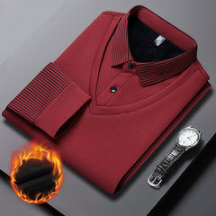 🔥【M-4XL】👕 Мъжка тениска с дълъг ръкав и свободна кройка - Двуцветен дизайн на райета