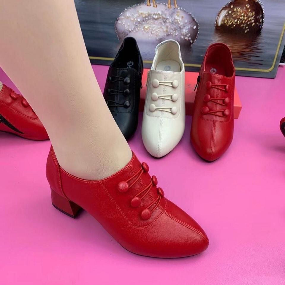 🔥👠【35-40】Нови модни ежедневни обувки от естествена кожа със среден ток