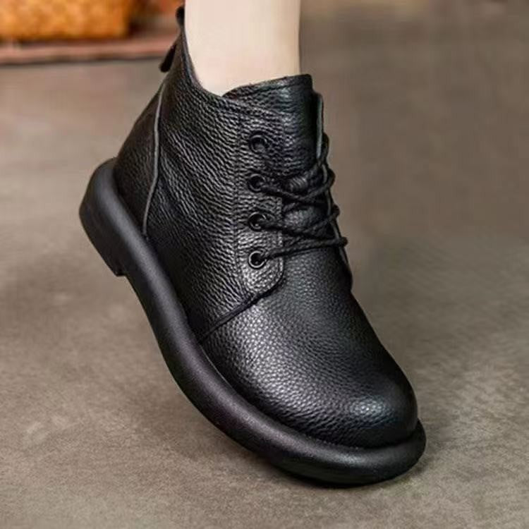 👢 Зимни къси ботуши с гънка, мека кожа и мека подметка