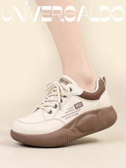 Дамски Спортни Кецове с Дебела Подметка от Кожа