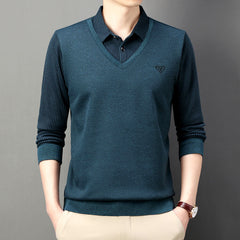 Зимна Мъжка Псевдо-Двуделна Поло Риза с Яке