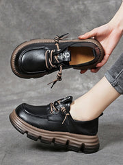 Лофери от Мека Кожа с Дебела Подметка и Връзки