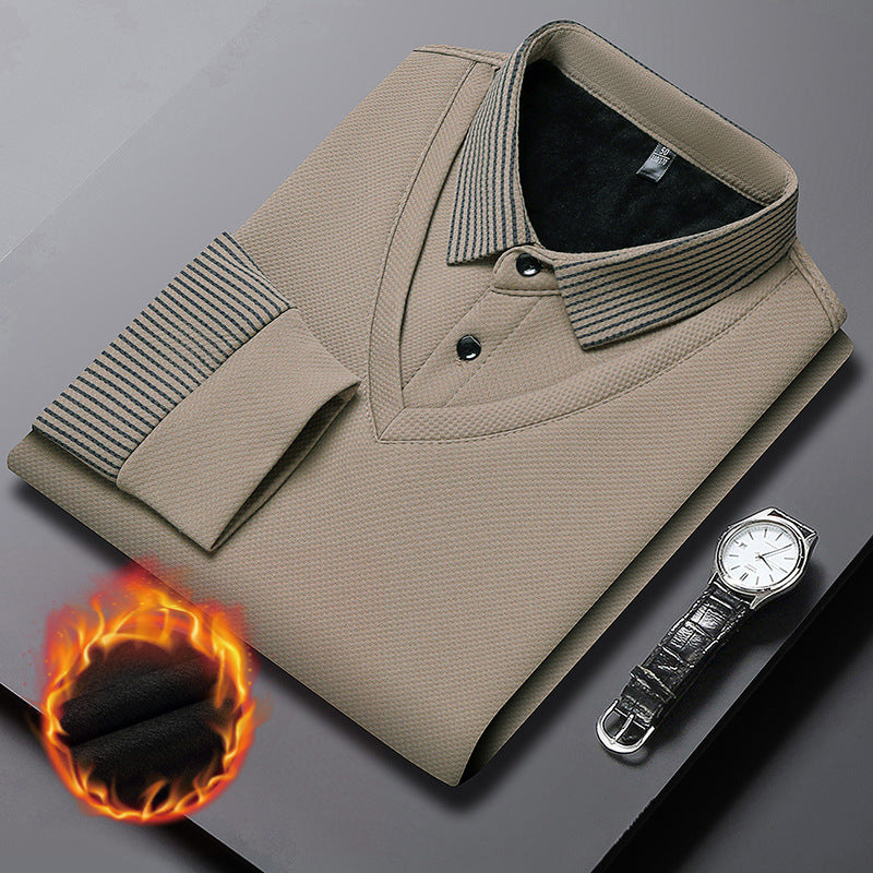 🔥【M-4XL】👕 Мъжка тениска с дълъг ръкав и свободна кройка - Двуцветен дизайн на райета