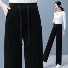 🔥【M-3XL】【40-110KG】👖Нови дамски еластични широки панталони